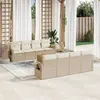 Image de vidaXL Salon de Jardin avec Coussins 9 pcs, Canapés de Terrasse, Ensemble de Meubles de Patio, Mobilier d'Extérieur, Beige 3256814