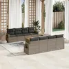Image de vidaXL Salon de Jardin avec Coussins 9 pcs, Canapés de Terrasse, Ensemble de Meubles de Patio, Mobilier d'Extérieur, Gris 3256816