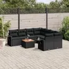 Image de Salon de jardin modulable Vidaxl 8 personnes 9 pieces noir 62 x 62 x 69 resine tressee