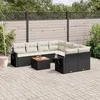 Image de Salon de jardin modulable VIDAXL resine tressee noir 9 pieces x 62 x 69 8 personnes