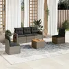 Image de 5 personnes Vidaxl resine tressee salon de jardin modulable gris 62 x 55 x 69 6 pieces