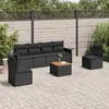 Image de Salon de jardin modulable Vidaxl 6 personnes noir 7 pieces 62 x 55 x 69 cm resine tressee