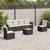 Image de vidaXL Salon de Jardin avec Coussins 7 pcs, Canapés de Terrasse, Ensemble de Meubles de Patio, Mobilier d'Extérieur, Noir 3256840