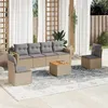Image de Salon de jardin modulable Vidaxl resine beige 7 pieces x 62 x 69 6 personnes