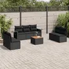 Image de vidaXL Salon de Jardin avec Coussins 8 pcs, Canapés de Terrasse, Ensemble de Meubles de Patio, Mobilier d'Extérieur, Noir 3256846