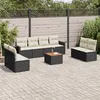 Image de Salon de jardin modulable Vidaxl noir 8 personnes resine tressee 62 x 55 x 69 cm 9 pieces