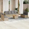 Image de Salon de jardin modulable vidaxl 8 personnes beige 9 pieces 62 x 55 x 69 cm resine tressee