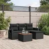 Image de vidaXL Salon de Jardin avec Coussins 5 pcs, Canapés de Terrasse, Ensemble de Meubles de Patio, Mobilier d'Extérieur, Noir 3256860