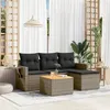 Image de vidaXL Salon de Jardin avec Coussins 5 pcs, Canapés de Terrasse, Ensemble de Meubles de Patio, Mobilier d'Extérieur, Gris 3256865