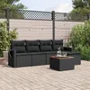 Image de vidaXL Salon de Jardin avec Coussins 6 pcs, Canapés de Terrasse, Ensemble de Meubles de Patio, Mobilier d'Extérieur, Noir 3256867
