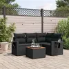 Image de vidaXL 5-delige Loungeset met kussens poly rattan zwart3256874