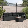 Image de vidaXL Salon de Jardin avec Coussins 6 pcs, Canapés de Terrasse, Ensemble de Meubles de Patio, Mobilier d'Extérieur, Noir 3256881