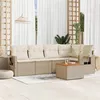 Image de Vidaxl Salon de jardin modulable - Pack de 6 pièces - Rotin beige 5 personnes Table pliante 62x62x69 cm