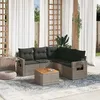 Image de Salon de jardin modulable vidaxl resine tressee gris 6 pieces 62 x 62 x 69 cm 5 personnes