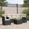 Image de vidaXL Salon de Jardin avec Coussins 6 pcs, Canapés de Terrasse, Ensemble de Meubles de Patio, Mobilier d'Extérieur, Noir 3256896