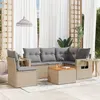 Image de Salon de jardin modulable vidaxl resine 6 pieces 5 personnes 62 x 62 x 69 cm beige
