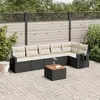 Image de vidaXL Salon de Jardin avec Coussins 7 pcs, Canapés de Terrasse, Ensemble de Meubles de Patio, Mobilier d'Extérieur, Noir 3256903