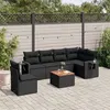Image de Salon de jardin modulable Vidaxl noir 7 pieces 6 personnes 62 x 62 x 69 resine tressee