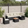 Image de vidaXL Salon de Jardin avec Coussins 7 pcs, Canapés de Terrasse, Ensemble de Meubles de Patio, Mobilier d'Extérieur, Noir 3256917