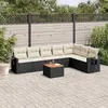 Image de Salon de jardin modulable VIDAXL resine tressee noir 8 pieces x 62 x 69 7 personnes