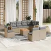 Image de Salon de jardin modulable VIDAXL resine tressee beige 9 pieces x 62 x 69 8 personnes