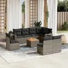 Image de Salon de jardin modulable vidaxl 9 pieces gris 8 personnes 62 x 62 x 69 cm resine tressee