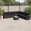 Image de vidaXL 10-delige Loungeset met kussens poly rattan zwart3256937