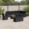 Image de vidaXL 11-delige Loungeset met kussens poly rattan zwart3256944