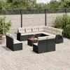 Image de vidaXL Salon de Jardin avec Coussins 11 pcs, Canapés de Terrasse, Ensemble de Meubles de Patio, Mobilier d'Extérieur, Noir 3258765