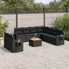 Image de Salon de jardin modulable Vidaxl 10 pieces noir 9 personnes 62 x 62 x 69 cm resine tressee