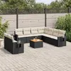Image de Salon de jardin modulable vidaxl noir resine tressee 9 personnes 62 x 62 x 69 10 pieces