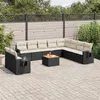Image de Resine tressee Vidaxl salon de jardin modulable 11 pieces 10 personnes 62 x 62 x 69 noir