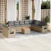 Image de vidaXL Salon de Jardin avec Coussins 9 pcs, Canapés de Terrasse, Ensemble de Meubles de Patio, Mobilier d'Extérieur, Noir 3259542