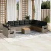 Image de Gris Vidaxl salon de jardin modulable resine tressee 11 pieces 62 x 62 x 69 10 personnes