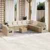 Image de Salon de jardin modulable Vidaxl rotin beige 12 pieces x 62 x 69 11 personnes