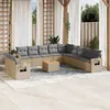Image de Salon de jardin modulable VIDAXL resine tressee beige 12 pieces x 62 x 69 11 personnes