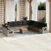 Image de vidaXL Salon de Jardin avec Coussins 12 pcs, Canapés de Terrasse, Ensemble de Meubles de Patio, Mobilier d'Extérieur, Gris 3256977