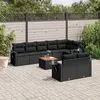 Image de vidaXL 9-delige Loungeset met kussens poly rattan zwart3256979