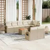 Image de Salon de jardin modulable vidaxl rotin 8 personnes 9 pieces 62 x 62 x 69 cm beige
