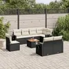 Image de vidaXL Salon de Jardin avec Coussins 9 pcs, Canapés de Terrasse, Ensemble de Meubles de Patio, Mobilier d'Extérieur, Noir 3256987