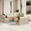Image de Salon de jardin modulable vidaxl beige 8 personnes 9 pieces 62 x 62 x 69 cm resine tressee