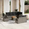 Image de vidaXL Salon de Jardin avec Coussins 9 pcs, Canapés de Terrasse, Ensemble de Meubles de Patio, Mobilier d'Extérieur, Gris 3256991
