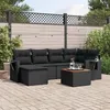 Image de vidaXL Salon de Jardin avec Coussins 7 pcs, Canapés de Terrasse, Ensemble de Meubles de Patio, Mobilier d'Extérieur, Noir 3256993