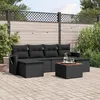 Image de vidaXL Salon de Jardin avec Coussins 7 pcs, Canapés de Terrasse, Ensemble de Meubles de Patio, Mobilier d'Extérieur, Noir 3257014