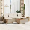Image de Salon de jardin modulable Vidaxl polyethylene beige 7 pieces x 62 x 69 6 personnes