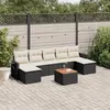 Image de vidaXL Salon de Jardin avec Coussins 8 pcs, Canapés de Terrasse, Ensemble de Meubles de Patio, Mobilier d'Extérieur, Noir 3257022