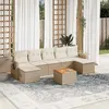 Image de Salon de jardin modulable vidaxl beige 8 pieces resine tressee 62 x 55 x 69 cm 7 personnes