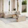 Image de vidaXL Salon de Jardin avec Coussins 11 pcs, Canapés de Terrasse, Ensemble de Meubles de Patio, Mobilier d'Extérieur, Noir 3253052