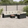 Image de vidaXL Salon de Jardin avec Coussins 10 pcs, Canapés de Terrasse, Ensemble de Meubles de Patio, Mobilier d'Extérieur, Noir 3257050