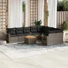Image de vidaXL Salon de Jardin avec Coussins 10 pcs, Canapés de Terrasse, Ensemble de Meubles de Patio, Mobilier d'Extérieur, Gris 3257054